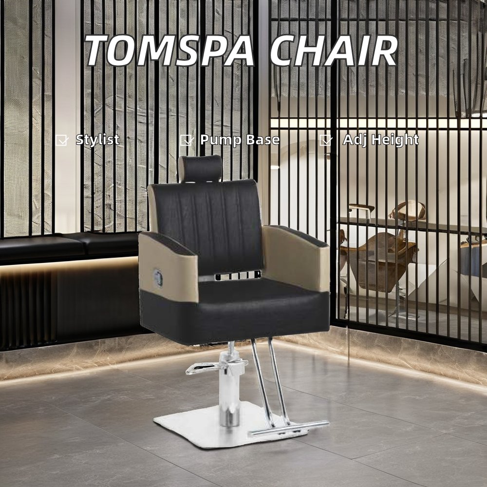 Luxury Barber Chair with Footrest Styling Chair Backrest/Height Adjustable for Salon & Dining for Living Room
