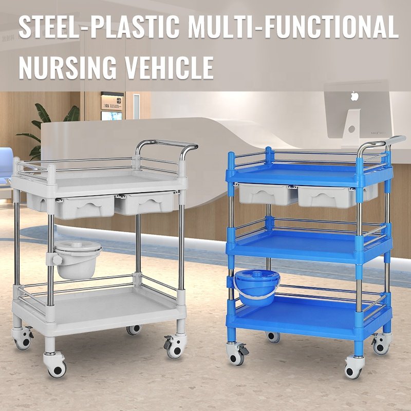 Factory wholesale Beauty salon trolleys High quality spa multi-layer trolleys with drawers Silent universal wheel beauty car