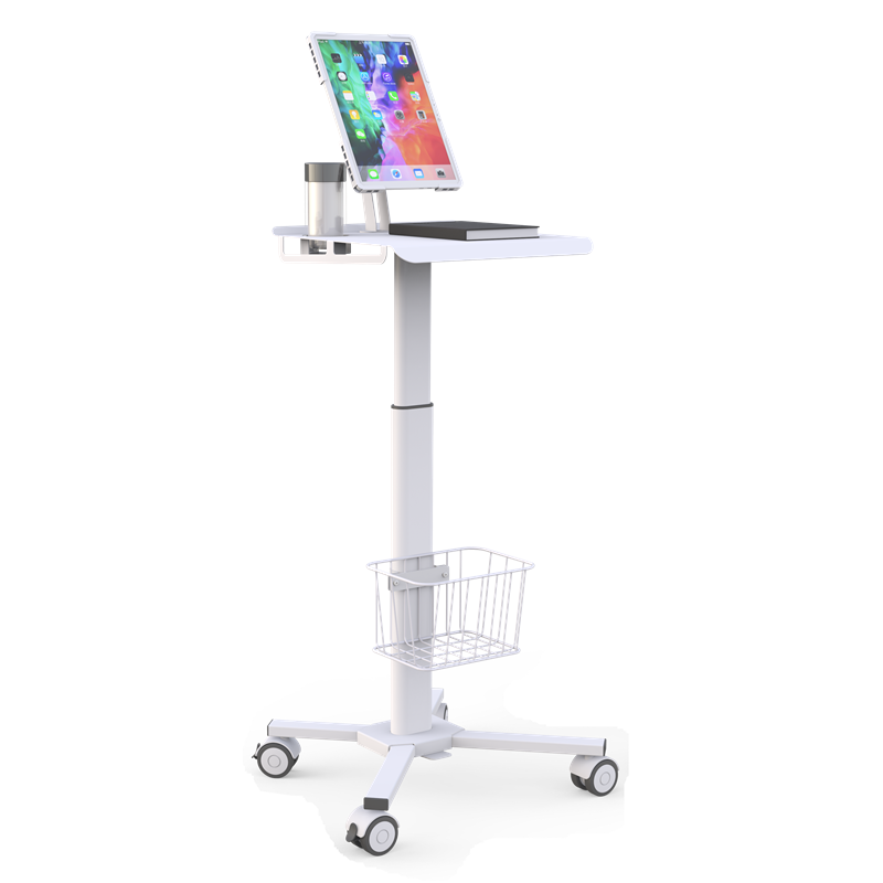 All In One Workstation Height Adjustable Mobile Medical Laptop Cart Tablet VESA Hospital trolley For Dental Clinic
