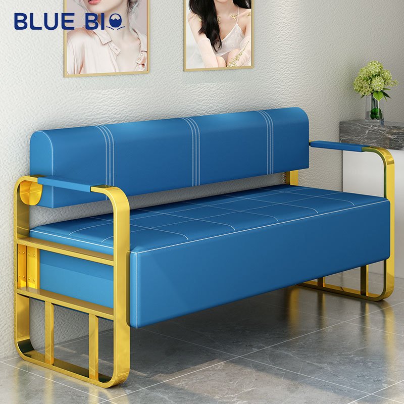 Modern Barber Store Beauty Nail Salon Waiting Chair Three Seat Office Rest Area Sofas Waiting Sofa for Salon
