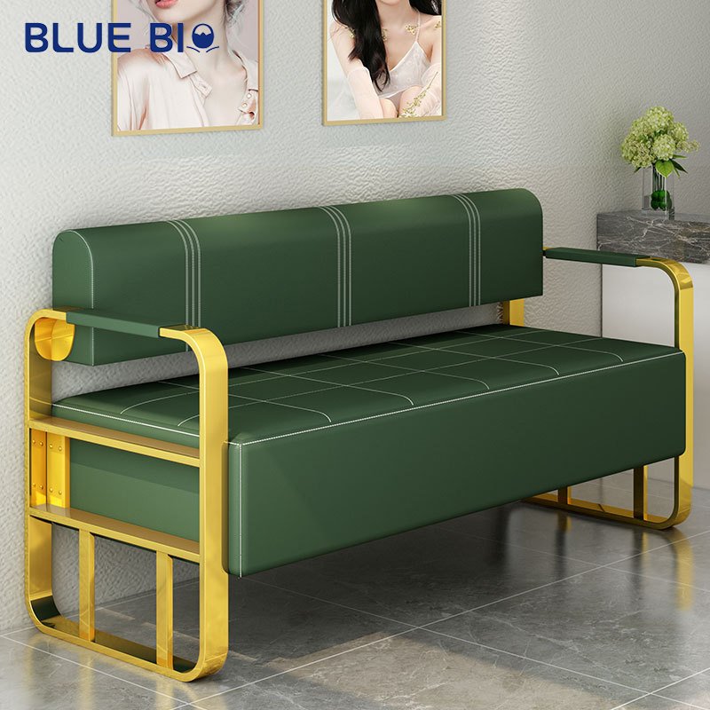 Modern Barber Store Beauty Nail Salon Waiting Chair Three Seat Office Rest Area Sofas Waiting Sofa for Salon