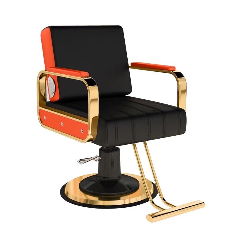 K High end hairdressing chair, black gold hairdressing chair, modern heavy-duty hairdressing chair, salon furniture