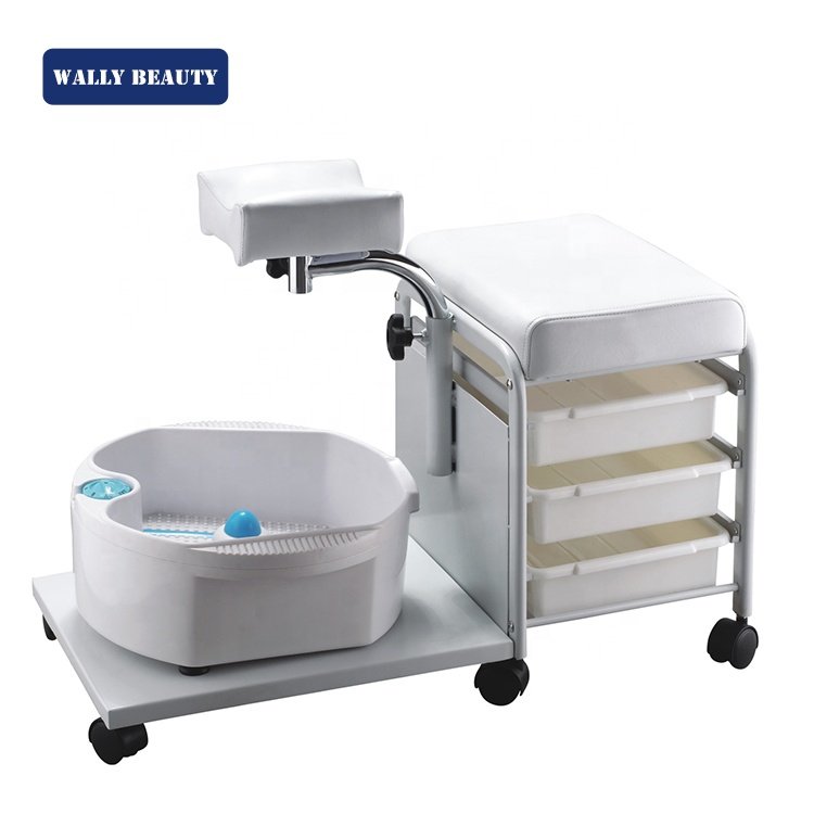 Wallybeauty Portable Simple Pedicure Chair Trolley With Foot Basin