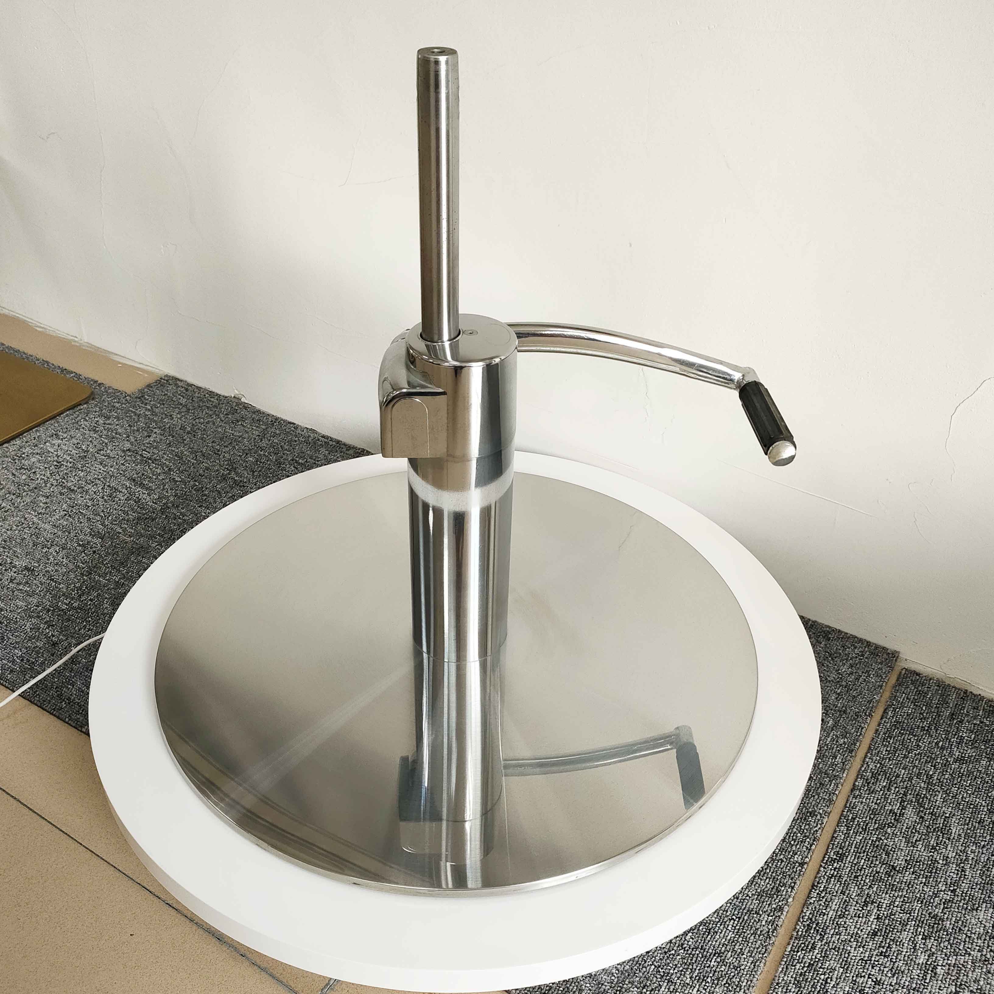 Stainless Steel Silver Square Swivel Base with Hydraulic Pump Styling Hairdressing Barber Salon Chair Base