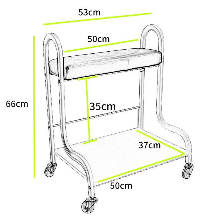 Nail salon convenient wheelbarrow Trolley Large storage space 2colors in 1 Four wheeled handcart Smooth movement