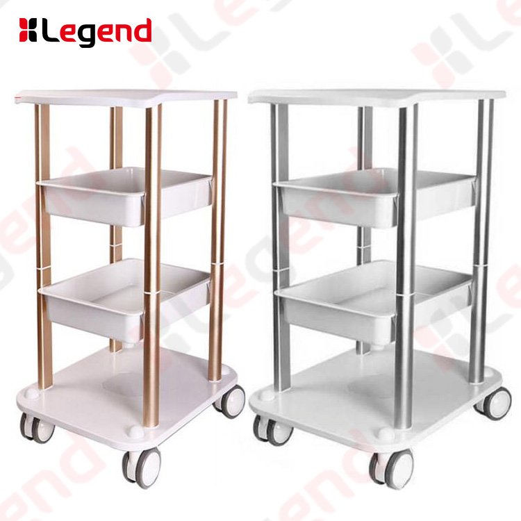 Beauty Tool Salon Trolley Cart with aluminium Salon Equipment Manicure Shelves
