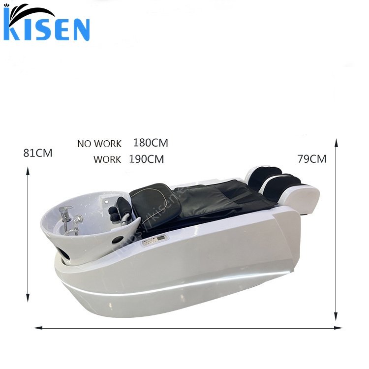 Kisen Professional Steamer Hair Washing Chair Modern Spa Head Water Therapy Thai Massage Shampoo Bed For Beauty Salon Barbershop