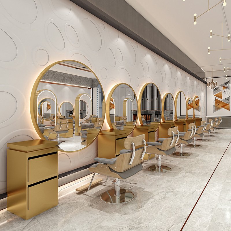 Diant Customized large full body mirror luxury salon makeup mirror dressing room clothing store Standing gold floor mirror