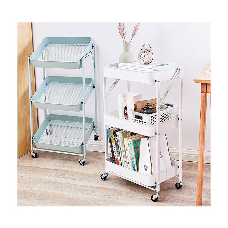 Home Kitchen shelve 3 tier foldable trolley
