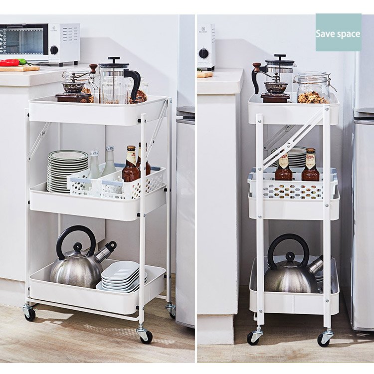 Home Kitchen shelve 3 tier foldable trolley