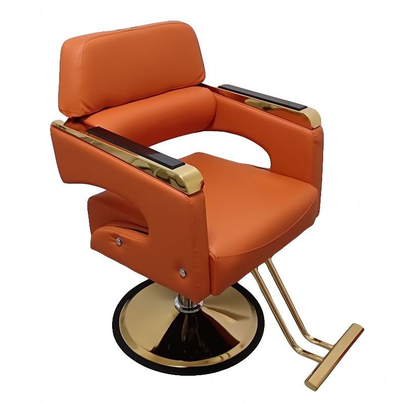 New Salon Chair Reclining Barber Chair Modern Comfortable Special Haircut Lift Stainless Steel Black Metal Barber Chair