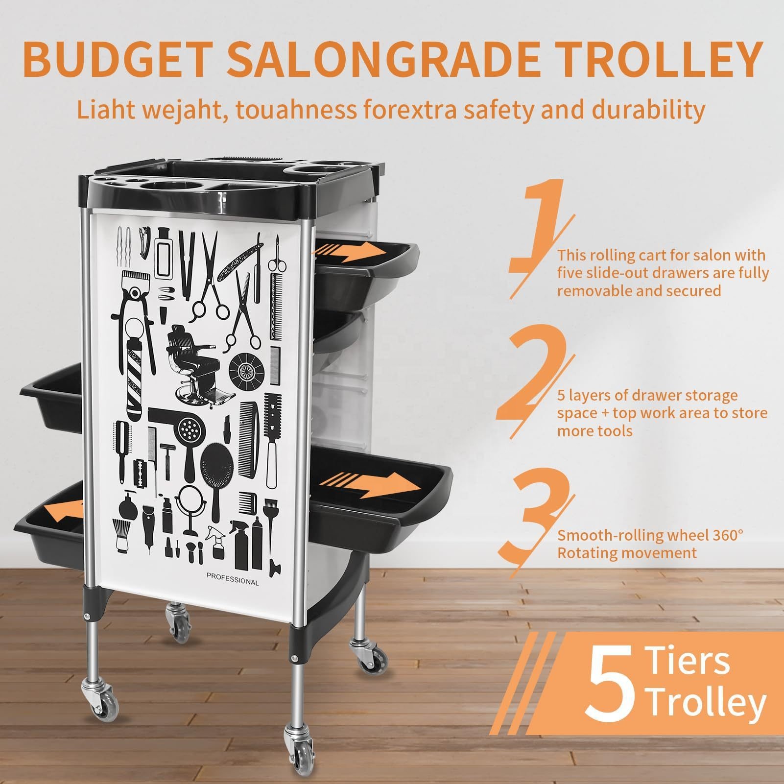 Hairdressing cart household movable multi-purpose storage rack multi-layer pallet modern simple tool car