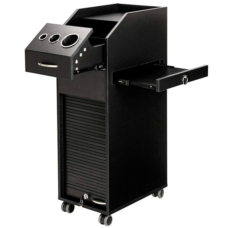 Manicure Salon SPA Tattoo Wooden Beauty Hair Cabinet Cart Utility Caddy Mobile Hairdresser Barber Tool Storage Organizer Trolley