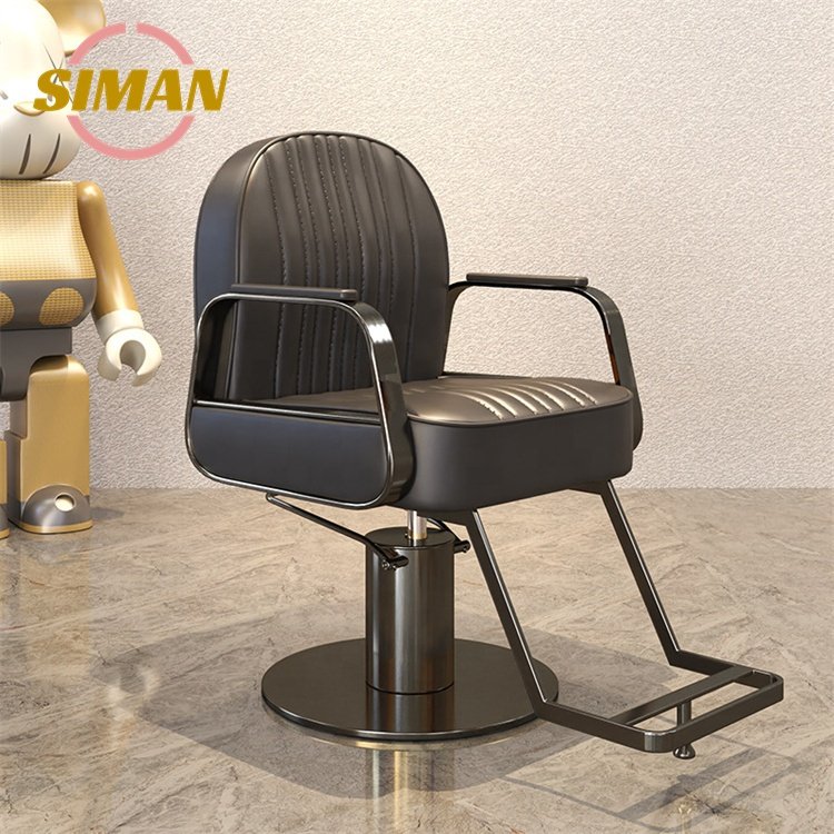 Siman Rose Gold silver Gold Black Barber Chair Salon Hairdressing Chair Spacious Cushion High Quality hydraulic pump
