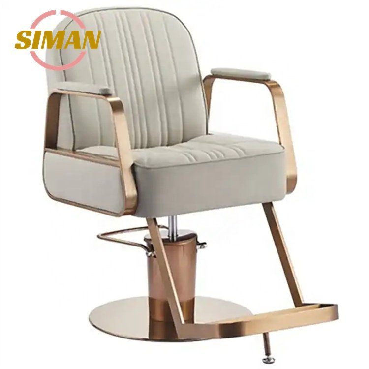 Siman Rose Gold silver Gold Black Barber Chair Salon Hairdressing Chair Spacious Cushion High Quality hydraulic pump