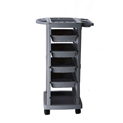 Hair Styling Storage Station Grey Salon Trolley Beauty Rolling Trolley Tool Cart with 4 Drawers