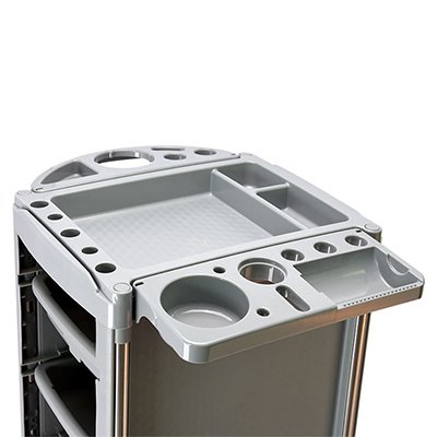 Hair Styling Storage Station Grey Salon Trolley Beauty Rolling Trolley Tool Cart with 4 Drawers