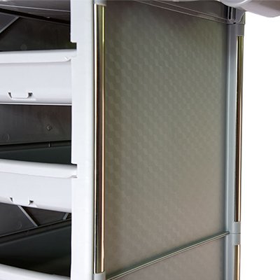 Hair Styling Storage Station Grey Salon Trolley Beauty Rolling Trolley Tool Cart with 4 Drawers