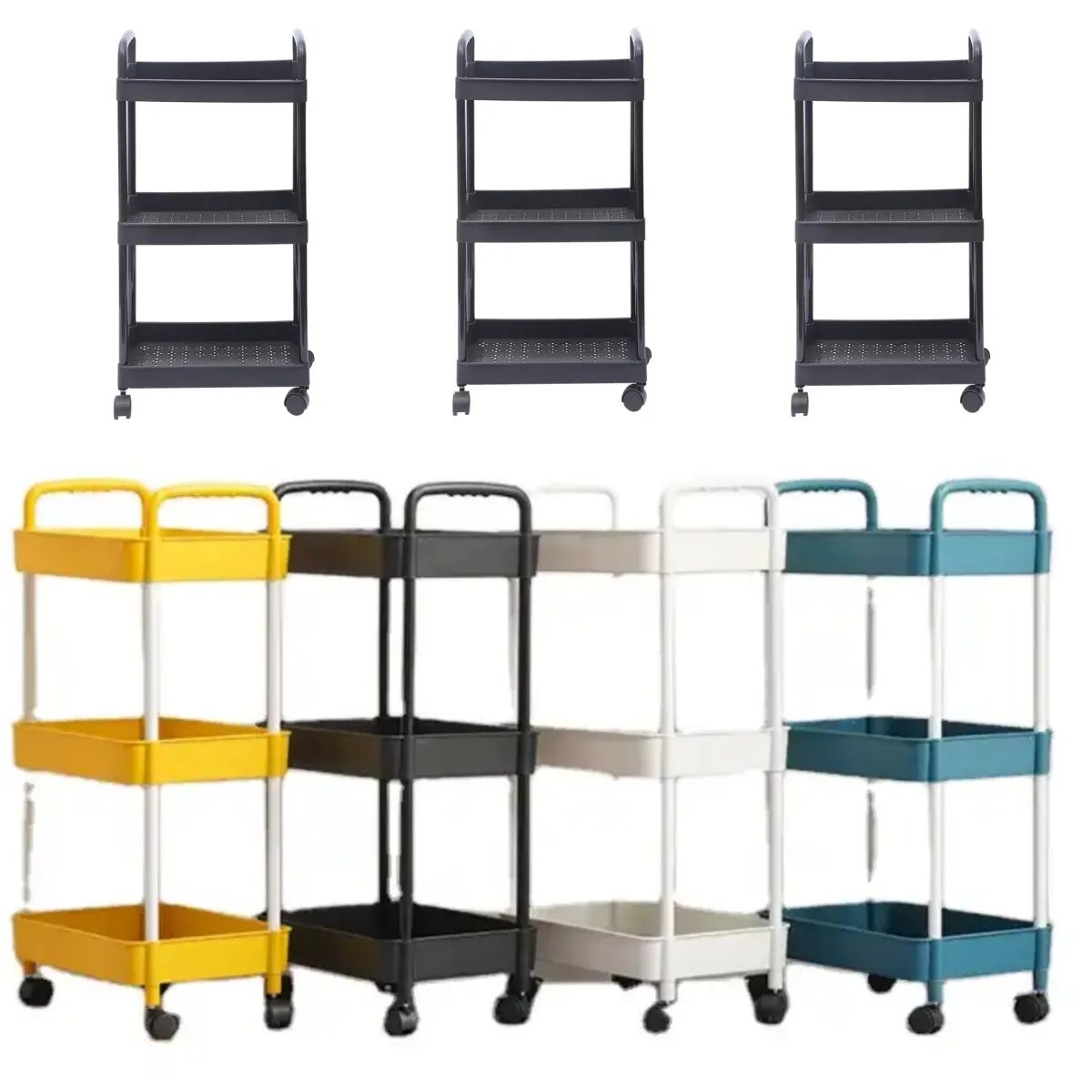 Factory Wholesale kitchen islands & carts Cheap Mobile Kitchen Storage: Space-Saving Metal Trolley Racks Salon Trolley