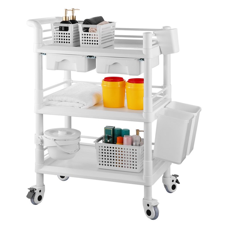 Professional Supplier Plastic Abs Trolley Cart Medical Kitchen Rack Trolley
