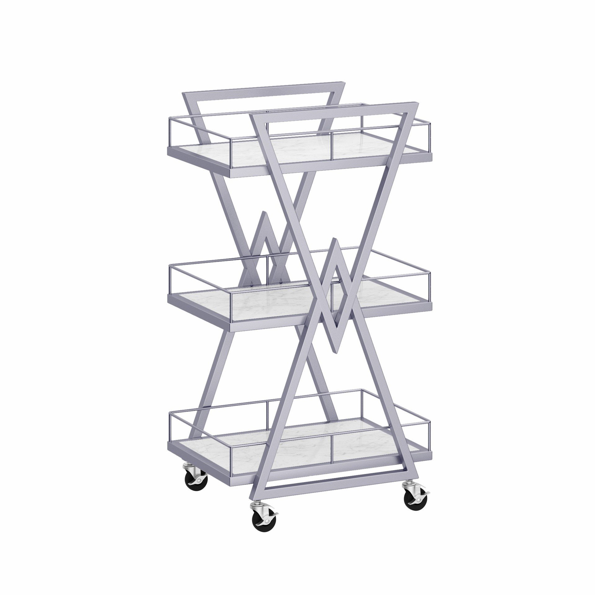 Luxury Golden Beauty Salon Trolley Cart with Wheels Web Celebrity Storage Rack Tool Car Hair Embroidery Auxiliary Cart