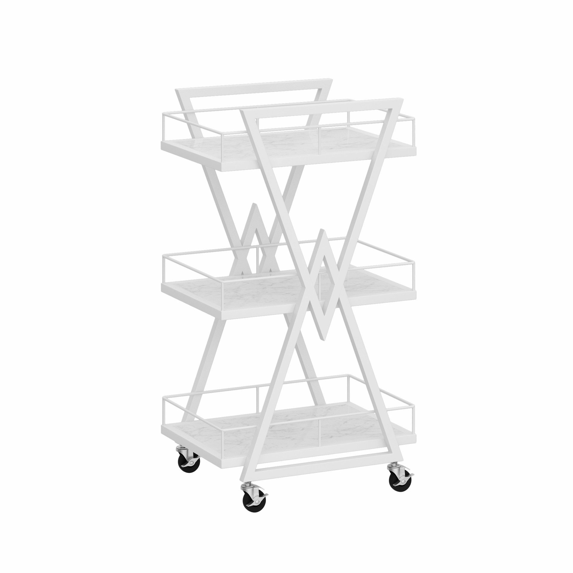 Luxury Golden Beauty Salon Trolley Cart with Wheels Web Celebrity Storage Rack Tool Car Hair Embroidery Auxiliary Cart