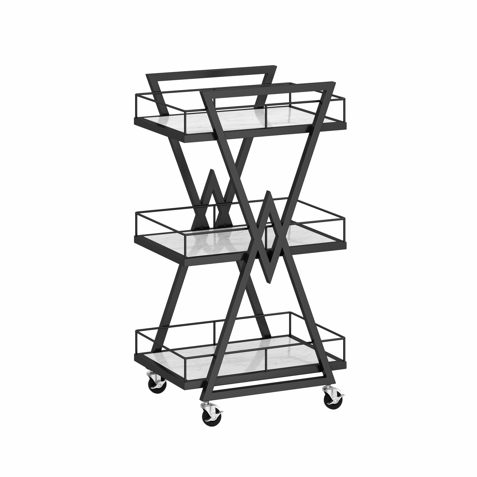 Luxury Golden Beauty Salon Trolley Cart with Wheels Web Celebrity Storage Rack Tool Car Hair Embroidery Auxiliary Cart