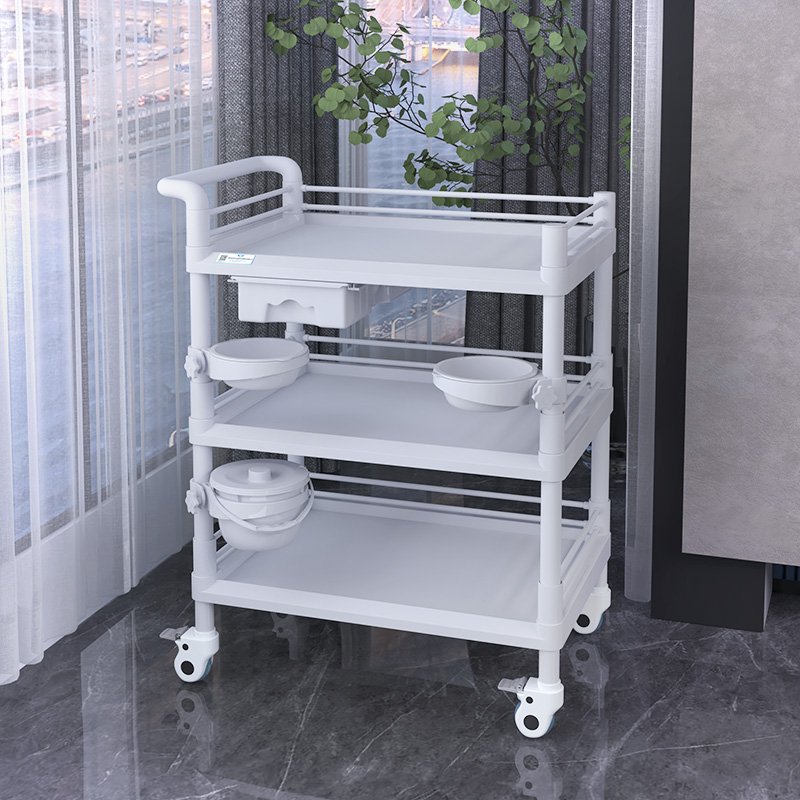 High Quality Three Layer ABS Beauty salon trolley Manufacturers Direct Silent Universal Wheel salon Furniture Equipment trolley