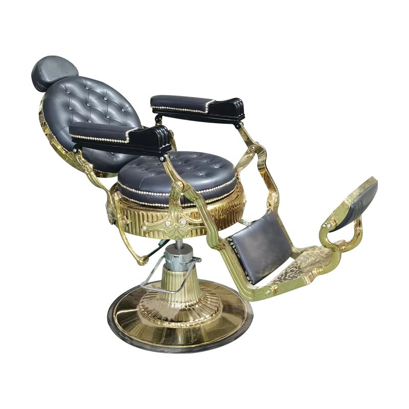 2024 MOQ 1 Barber Chair for Sale Heavy Hydraulic Salon Barber Chair Golden Hot Selling Antique Barber Chairs