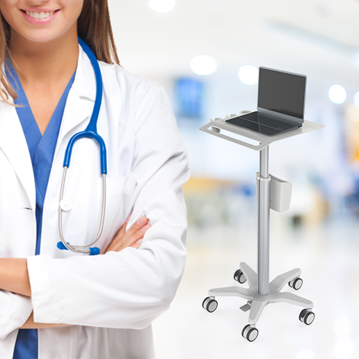 Medical five-wheeler mobile laptop cart Office hospital mobile laptop cart