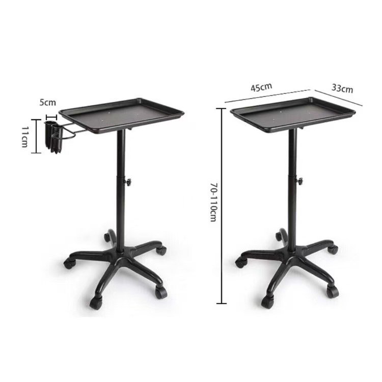 Factory Wholesale Most Popular Portable Beauty Hair Salon Rolling Tray Black Salon Carts Tray