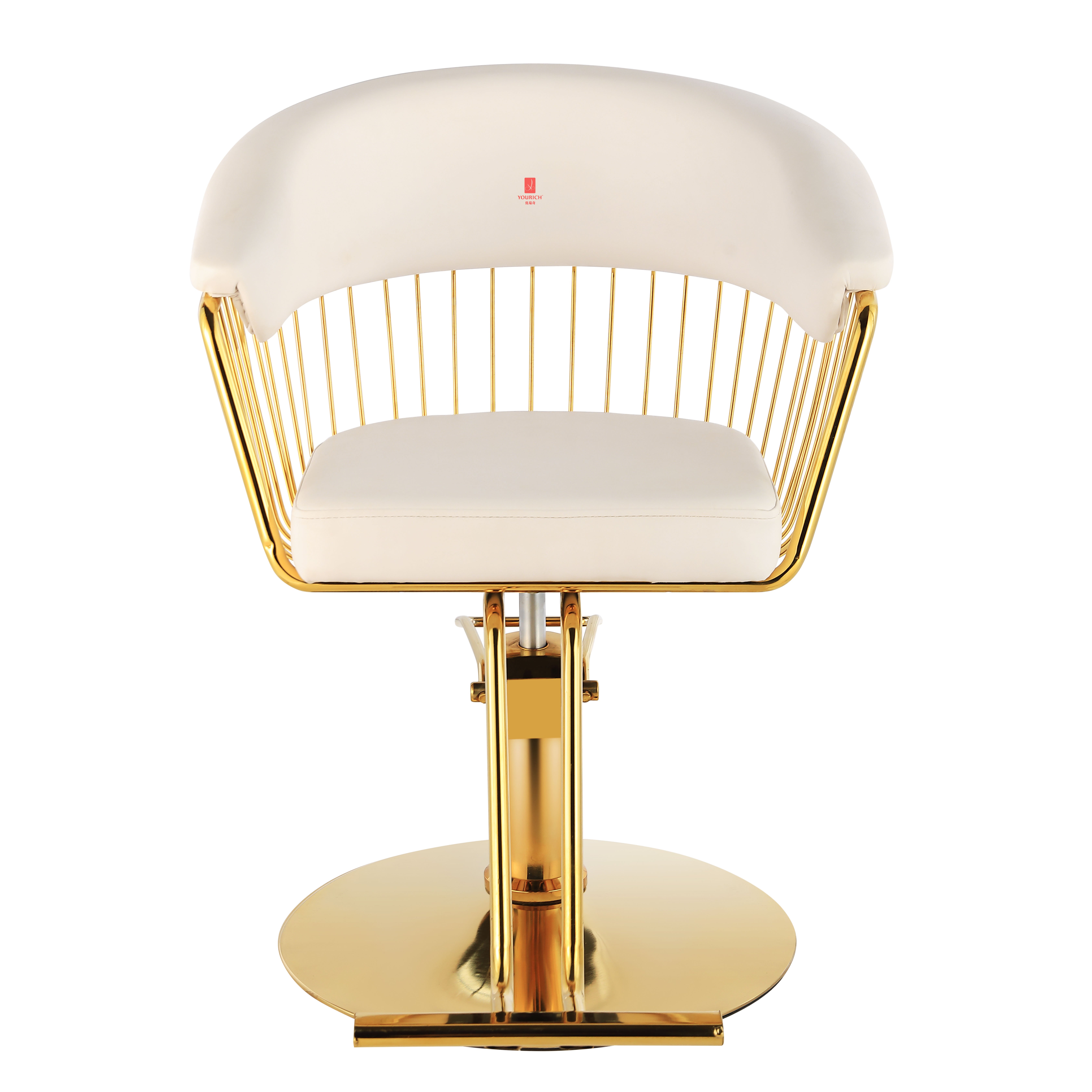 White Barber Chair in Gold Frame Hairdressing Salon Beauty Chair For Barbershop Equiment Popular