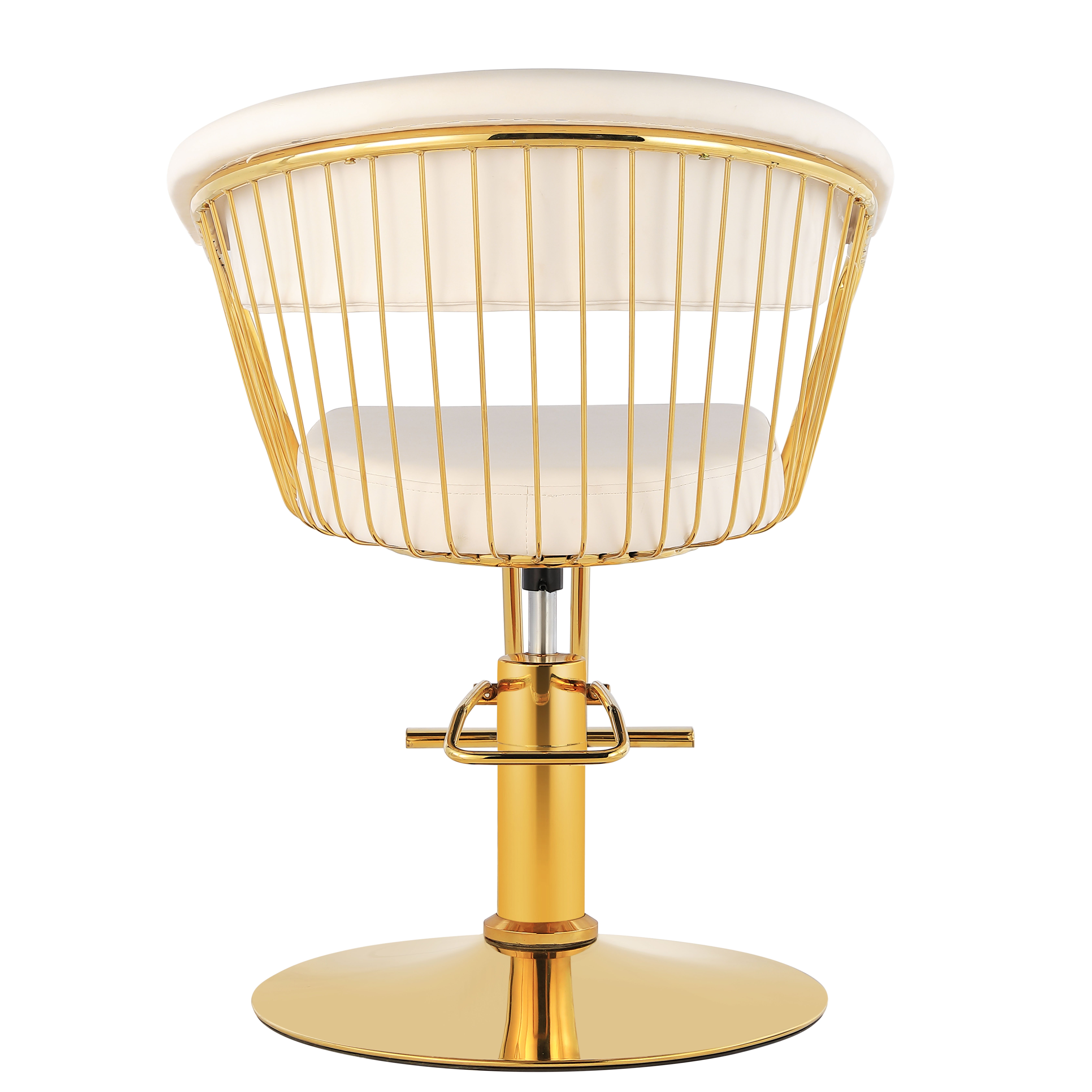 White Barber Chair in Gold Frame Hairdressing Salon Beauty Chair For Barbershop Equiment Popular