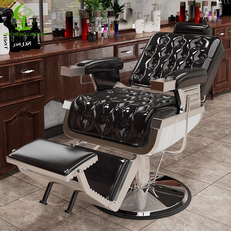 JINCHENG Lifting Swivel Beauty Hairdressing Armrest Salon Furniture Barber Chair Factory Custom Retro Multi-function 1 Set