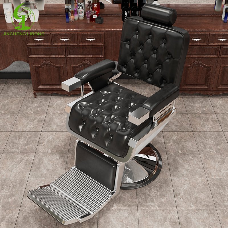 JINCHENG Lifting Swivel Beauty Hairdressing Armrest Salon Furniture Barber Chair Factory Custom Retro Multi-function 1 Set