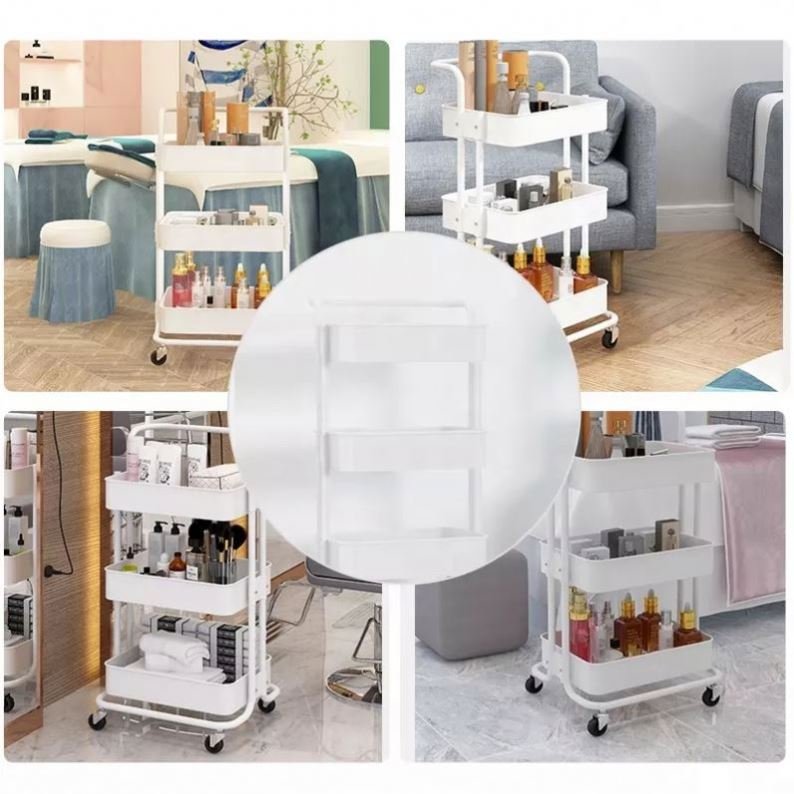 Hair Salon Trolley Cart Gold Salon Beauty Salon Trolley 3 Tier Organizer Manicure Cart Storage Holders Manufacturer