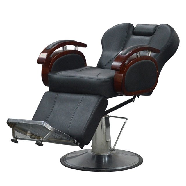 Cheap Reclining Hydraulic Pump Barber Chair Black Color Wood Styling Chair Hairdressing Professional Hrydraulic Pump 3 Years