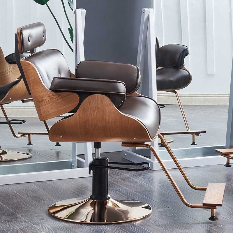 360 rotation barbershop salon furniture metal gold beauty up and down hair salon chair Professional hairdressing barber chairs