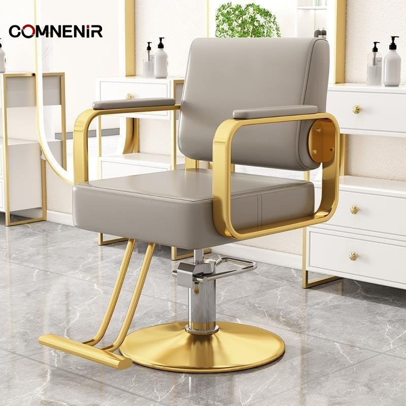 Modern White Adjustable Barber Shop Hairdressing Stool Pedicure Technician Chair-Beauty Salon Furniture