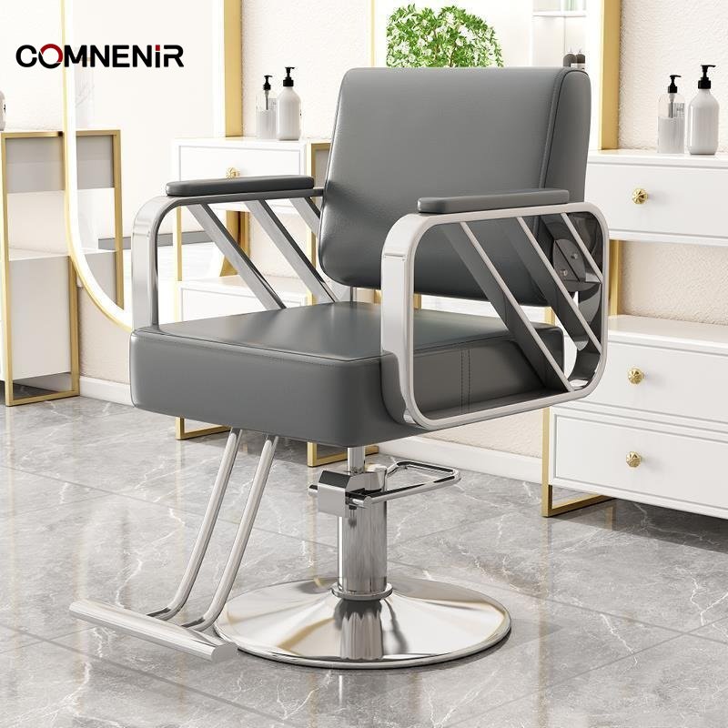 Modern White Adjustable Barber Shop Hairdressing Stool Pedicure Technician Chair-Beauty Salon Furniture