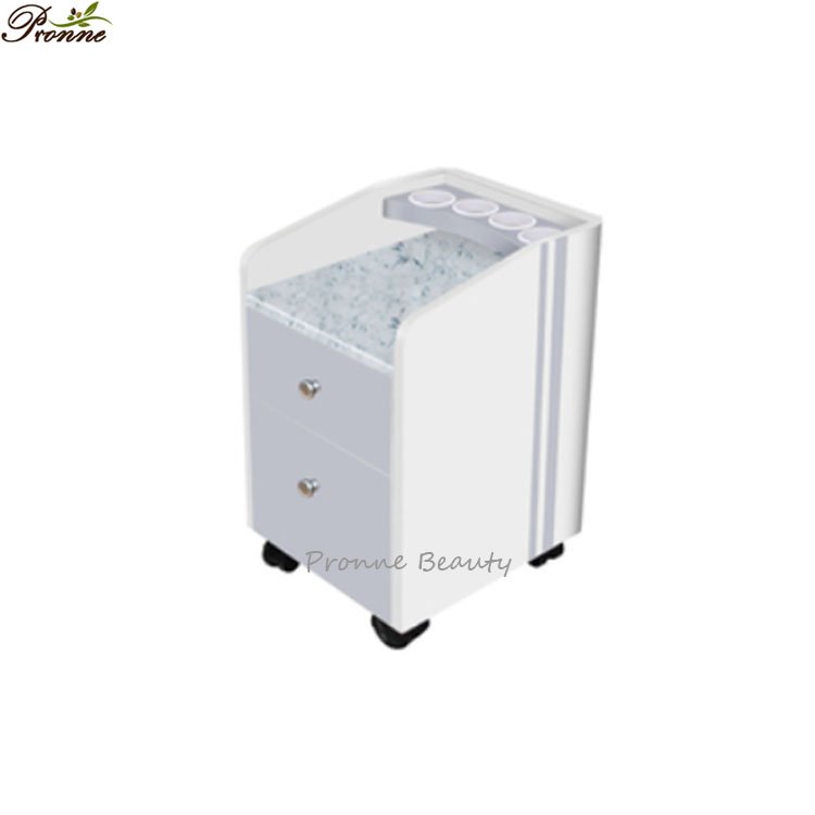 classic high quality durable wood countertop granite quartz rolling spa pedicure cart storage