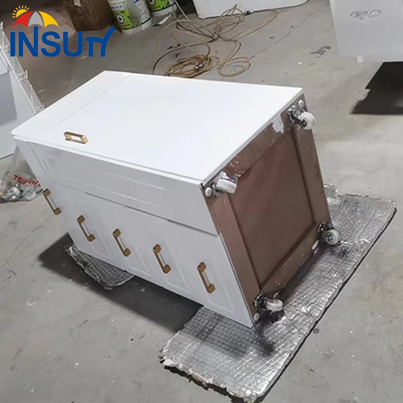 Insun Professional Hair Salon Furniture White Barber Trolley with Wheels Beauty Nail Salon Spa Customized Manicure Trolly