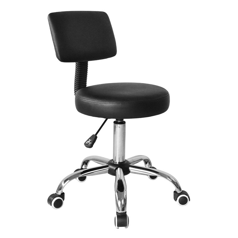 Commercial Leather Adjustable Height Beauty Rolling Hydraulic Padded Barber Salon Chair With Back Rest Salon Saddle Stool