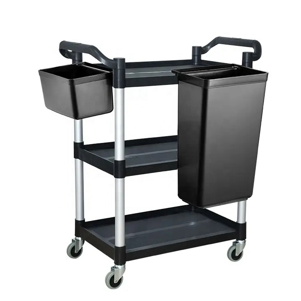 2/3 Layers full size 4 wheels high quality plastic mobile rolling room hotel service dinning salon manicure trolley car