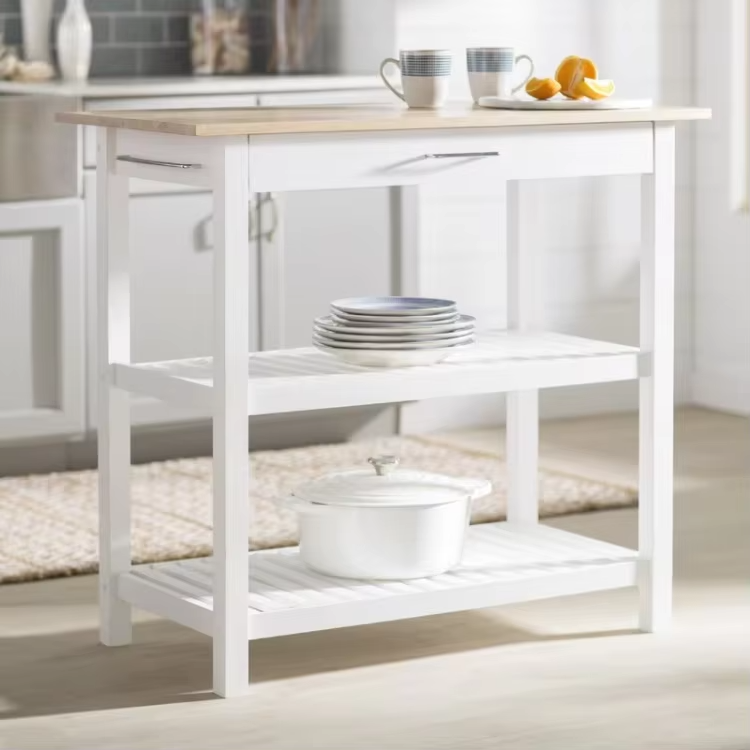 Custom Manufacture Wooden Kitchen Set Island Organizer Storage Islands Serving Trolley Cart Cabinet