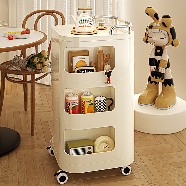 Modern Luxury Stylish Plastic Trolley Cart Salon Mobile Storage Cabinet Plastic Drawers Rolling Storage Cart