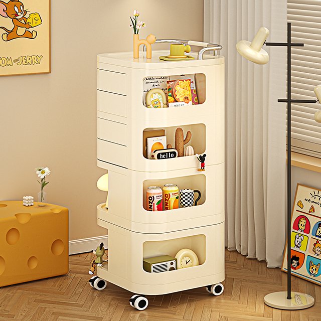 Modern Luxury Stylish Plastic Trolley Cart Salon Mobile Storage Cabinet Plastic Drawers Rolling Storage Cart
