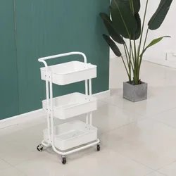 2023 JIYOU Factory Wholesale European Style Metal Frame Hair Layer Cart Beauty Barber Salon Trolley