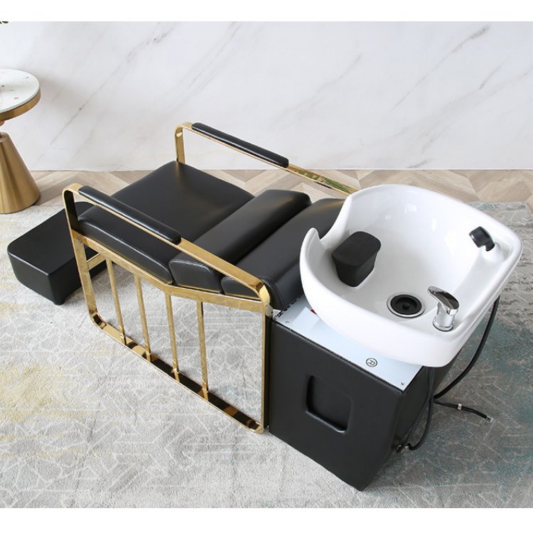 Foshan Barber Shampoo Chairs Beauty Equipment Gold One Tiered Salon Trolley Tray