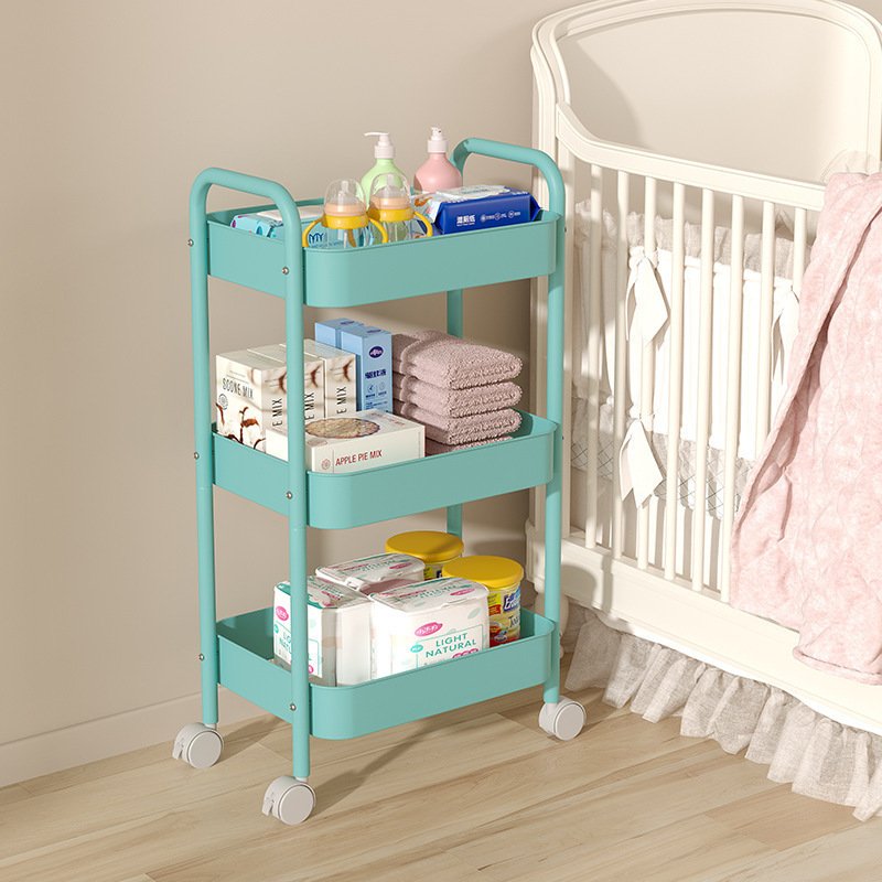 Grey Iron Kitchen Trolley Storage Carts Salon Trolley Cart With Drawers And Wheels